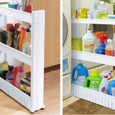 Kệ nhựa 3 tầng có bánh xe tiện lợi, Kệ để gia vị, để đồ phòng tắm gọn gàng - Chính hãng MINIIN 