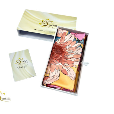 Khăn Lụa Quà Tặng in KTS SenSilk KLVI04 - Best Selling Vietnam Silk - Phụ Kiện Lụa Cao Cấp 65x65cm