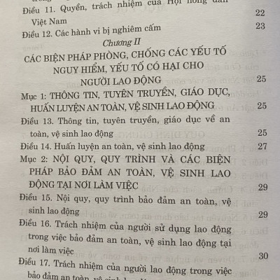 Luật  An Toàn, Vệ Sinh Lao Động ( hiện hành ) 