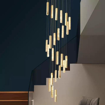 Đèn thả thông tầng thanh phale HTK030V+T, đèn chùm phòng khách DT