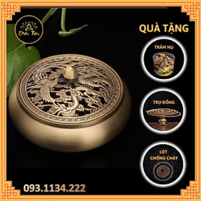 Lư bẹt xông trầm bằng đồng