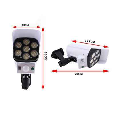 Đèn LED Cảm Ứng Năng Lượng Mặt Trời Mẫu Camera Chống Nước Siêu Tiếm Kiệm Có Điều Khiển 3 Chế Độ Sáng