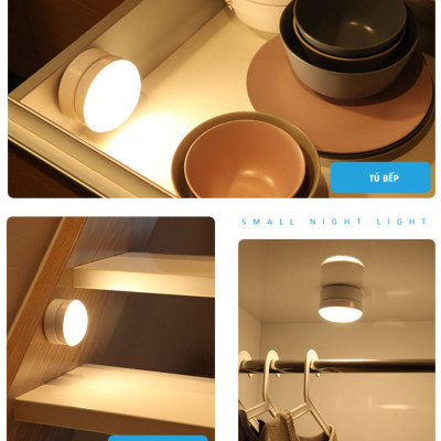 Đèn LED cảm ứng, cảm biến thông minh không dây, Pin sạc, nhận diện người có nam châm gắn tường xoay 360 độ làm đèn học, cho phòng ngủ, nhà vệ sinh, cho tủ quần áo, cầu thang, ban công, hành lang - MH2011