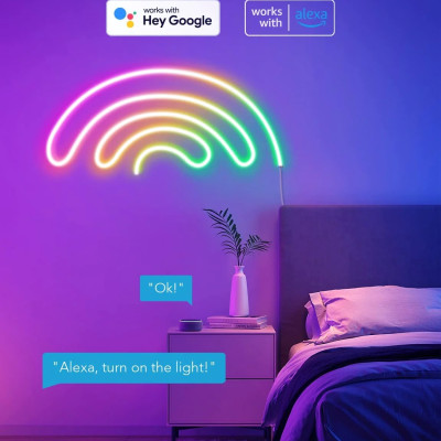 Dây Đèn LED RGBIC tạo hình dán tường Govee Neon LED Strip Light H61A0 (3M) | Hiệu ứng nhấp nháy, chạy đuổi mượt mà