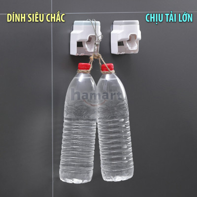 Kệ Nhả Kem Đánh Răng Để Bàn Chải 2in1 Dán Tường Nhà Tắm Kèm Miếng Dán Siêu Dính Tiện Lợi