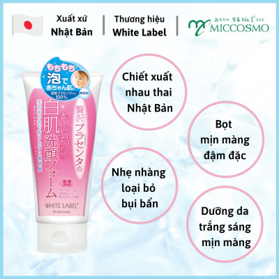 [DƯỠNG TRẮNG CHUYÊN SÂU] Combo Bộ Dưỡng Da Trắng Mịn Nhau Thai Nhật Bản MICCOSMO White Label (Sữa Rửa Mặt 110g + Nước Hoa Hồng 180ml) (CB01)