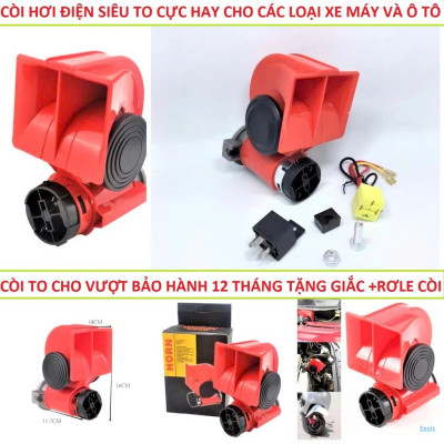 Bộ Còi Hơi Điện 12V - 24V Âm Thanh Lớn Hiệu Suất Tuyệt Vời:  Phụ Kiện Độc Đáo , ĐÈN TRANG TRÍ