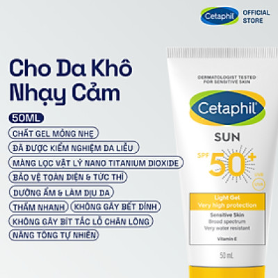 Kem chống nắng dịu lành cho da nhạy cảm CETAPHIL SUN SPF50+ LIGHT GEL 50ML