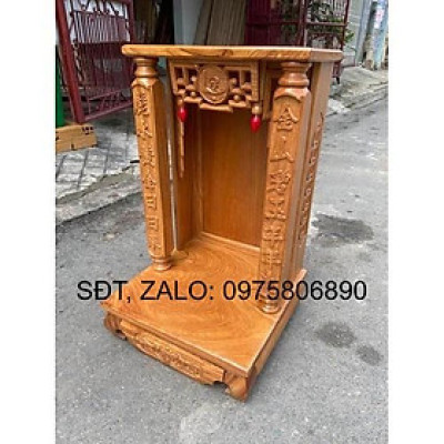 bàn thờ ông địa hàng vip , bàn thờ gỗ Bàn thờ thần tài ông địa gỗ Gõ Đỏ 60 x 81cm