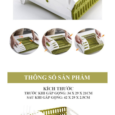 Kệ Đựng Chén Dĩa và Đồ Dùng Nhà Bếp Rất Tiện Lợi