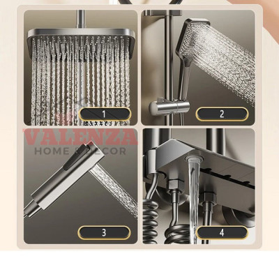 (Tặng ống nối cây sen) Sen cây phím đàn đồng mạ nano xám màn hình hiển thị nhiệt độ tự động kèm xịt vệ sinh