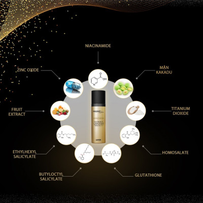 Kem nền đi nắng dưỡng trắng sáng da SUN PROTECT MAKEUP BASE BROAD SPECTRUM SPF50+ DAMODE chai 30ml