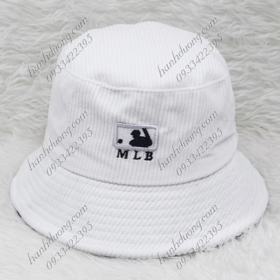 Mũ bo cụp mũ bucket vành cụp nhung đũa thêu chữ vành rộng 6 cm phù hợp cho nữ