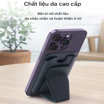 Case đựng thẻ dán mặt sau điện thoại Choetech PC0003 kiêm giá đỡ từ tính - Hàng chính hãng