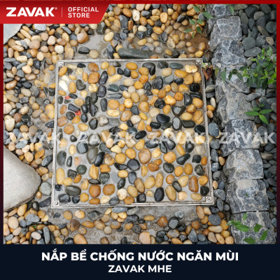 Nắp bể ngầm Zavak MHE-50 KT50x50cm, chống nước, ngăn mùi, lát gạch 1.2 cm, chịu tải xe 1.5 tấn, inox 304