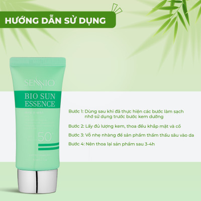 Kem chống nắng Sennio Bio Sun Essence dạng tinh chất dưỡng trắng da chống ánh sáng xanh 50ml SNO 825