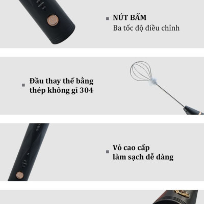 Máy đánh trứng, tạo bọt sữa cafe SOKANY thiết kế cầm tay cỡ nhỏ tiện dụng cho gia đình - SK201A - HÀNG CHÍNH HÃNG - DELIYA