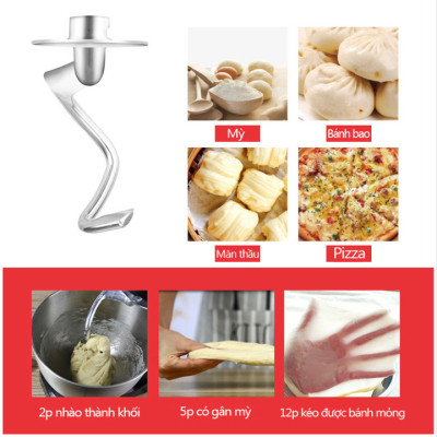 Máy trộn bột, đánh trứng 3 tốc độ đánh cao cấp thương hiệu DSP - 2 màu: Đen và Trắng - Công suất: 1000W - Dung tích: 5.0 lít - Hàng Nhập Khẩu