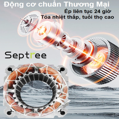 Máy ép dầu ăn thực vật chuyên dụng gia đình thương hiệu Septree T2S công suất 1000W - Trục ép dài 236mm - Hàng chính hãng (Bảo Hành 12 Tháng)