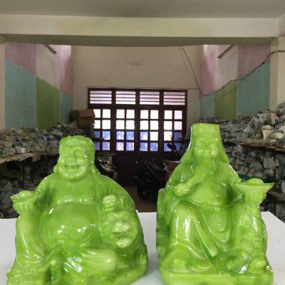 Tượng Ông Thần Tài Thổ Địa Lớn CTT8 13x 13 x 17 cm mạ vàng hoặc màu xanh lựa chọn