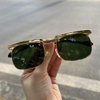 Kính Râm Solex Mắt Thủy Tinh Gọng Titanium Cao Cấp (Màu Xanh)