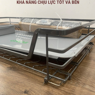 Giá bát đĩa tủ dưới inox sơn Nano bảo hành 10 năm không han gỉ thương hiệu Grob