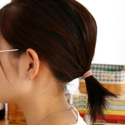 Bịch 100 sợi thun cột tóc hàn quốc nhiều màu sắc (size 4.5cm) kèm túi zip dễ thương - túi 100 dây chun cột tóc co giãn loại lớn thời trang hàn quốc