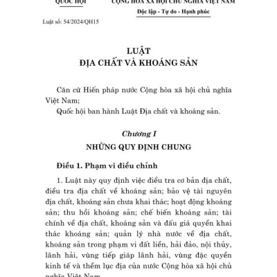 Luật địa chất và khoáng sản năm 2024 - bản in 2025