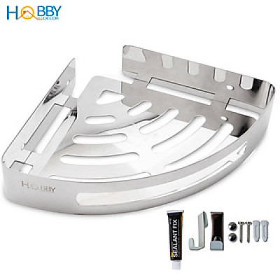 Kệ góc để đồ nhà tắm dán tường inox 304 bóng Hobby Home Decor KG1