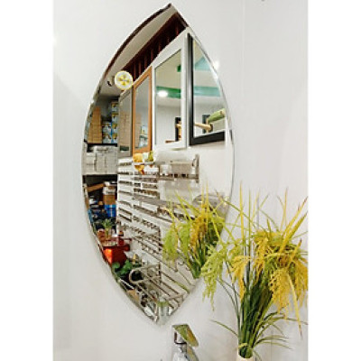 Gương soi Kibath hình chiếc lá KT 50x100 cm, KB-227