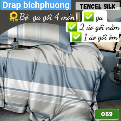  Bộ drap gối Tencel vải Hàn Quốc , đỉnh cao mát , mềm mại { drap và 3 áo gối}