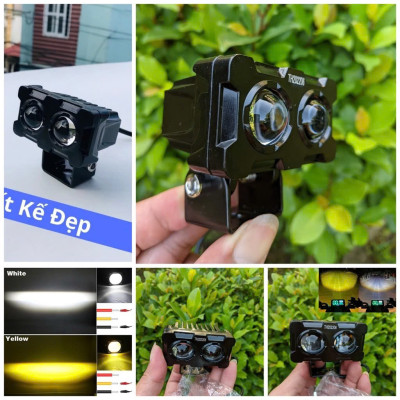 Đèn LED Bi Cầu 2 Mắt X25 Pro – Cốt Vàng Pha Trắng, Trợ Sáng Cực Khủng Cho Dân Chơi Xe