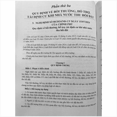 Sách Luật Đất Đai (sửa đổi, bổ sung 2024) – Và Các Văn Bản Hướng Dẫn Thi Hành Về Giá Đất, Bồi Thường, Hỗ Trợ, Tái Định Cư Khi Nhà Nước Thu Hồi Đất (V2427D)