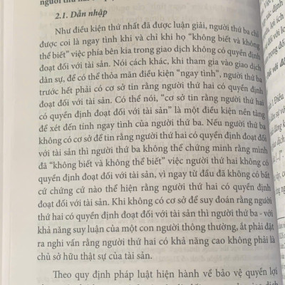 Bảo vệ quyền lợi của người thứ ba ngay tình (sách chuyên khảo)