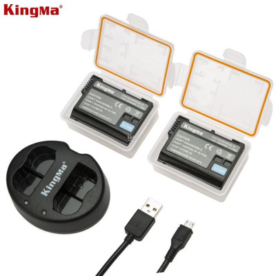 Bộ 2 pin sạc và Đốc sạc đôi KingMa NP-FW50 cho Sony A6000 A6300 A6500 - Hàng Chính Hãng
