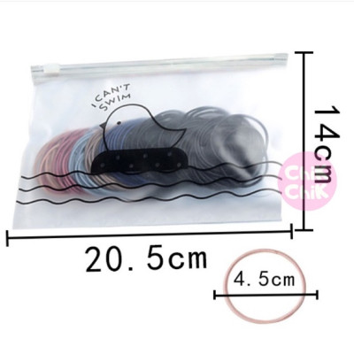 Bịch 100 sợi thun cột tóc hàn quốc nhiều màu sắc (size 4.5cm) kèm túi zip dễ thương - túi 100 dây chun cột tóc co giãn loại lớn thời trang hàn quốc