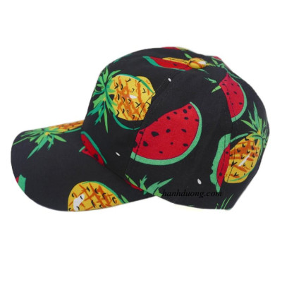 Nón kết dưa hấu và thơm mũ lưỡi trai đi biển họa tiết quả thơm dưa hấu phù hợp cho cả nam và nữ