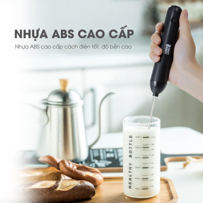 Máy đánh trứng, máy đánh bọt cafe cầm tay mini Lebenlang LBL4588, 2 tốc độ, sạc pin usb tiện dụng - hàng chính hãng