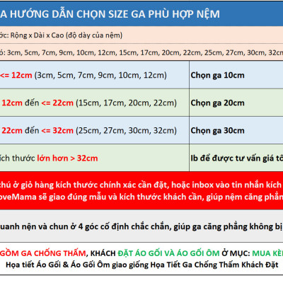 Ga chống thấm vải Cotton mềm mại cao cấp loại 1 chính hãng LoveMama