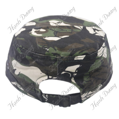 Mũ lưỡi trai đầu bằng có đuôi không thêu phong cách dân dã, cá tính, họa tiết sọc rằn ri độc đáo