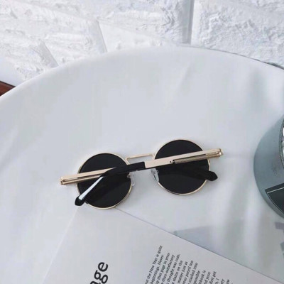 Kính râm Mắt tròn thầy bói cao cấp phong cách ulzzang siêu Chất (Đen)