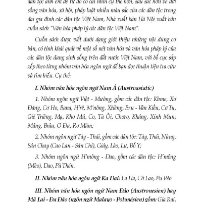 Văn Hoá Pháp Lý Các Dân Tộc Việt Nam