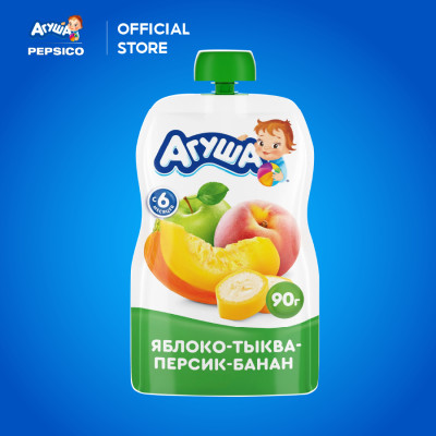 Thùng 10 Gói Trái cây nghiền mix vị Agusha 90g/gói dành cho bé từ 6 tháng trở lên