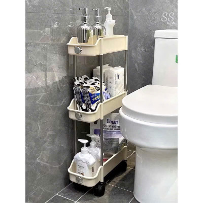Kệ Nhựa 3 Tầng Để Góc Hẹp, Kệ Để Chai Lọ Có Bánh Xe Siêu Tiện Lợi - HÀNG CHÍNH HÃNG MINIIN