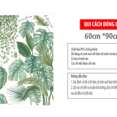 Decal dán tường Sticker dán tường các mẫu Lá Chuối