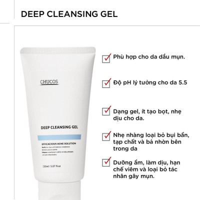 Sữa rửa mặt CHUCOS Deep Cleansing Gel 150 ml