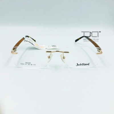 GỌNG KÍNH KHÔNG GỌNG, GỌNG KHOAN ỐC , PHOM TRÒNG VUÔNG, CÀNG GỖ CHÍNH HÃNG JUBILANT JU6039-C1