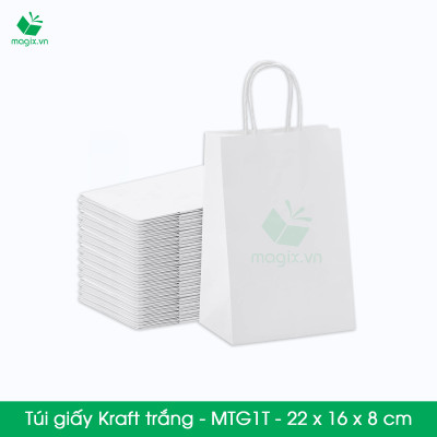 MTG1 MTG1T - 22x16x8 cm - Combo 200 túi giấy Kraft Nhật cao cấp