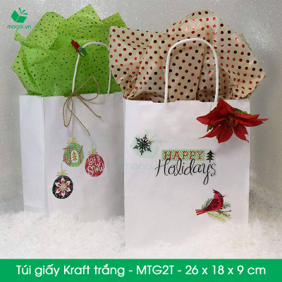 MTG2 MTG2T - 26x18x9 cm - Combo 300 túi giấy Kraft Nhật cao cấp