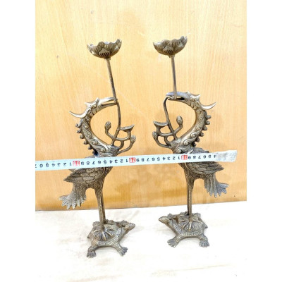 ĐÔI HẠC CAO 44 x 16 CM NẶNG 3 KG CHẤT LIỆU BẰNG ĐỒNG